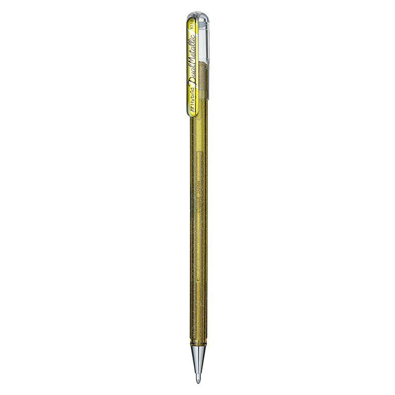 Electro48 เพนเทล ปากกาหมึกเจลผสมกลิตเตอร์ รุ่น Hybrid Dual Metallic K110-D 1.0 มม. หมึกเจลสีทอง
