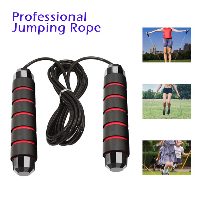 การกระโดดข้ามแบบมืออาชีพ การออกกำลังกาย ด้ามจับนุ่ม unisex ปรับความยาวได้ฟรี Professional Jumping Rope thejoyful