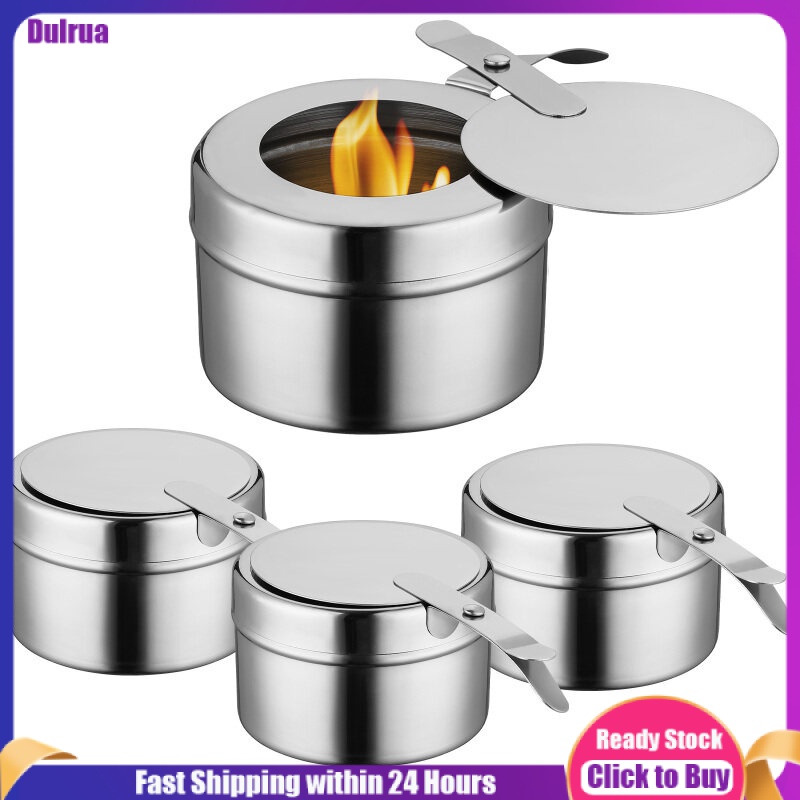 Dulrua 4 pcs Chafing Dish Fuel Cans Wick Chafing Dish Fuel Smores Kit