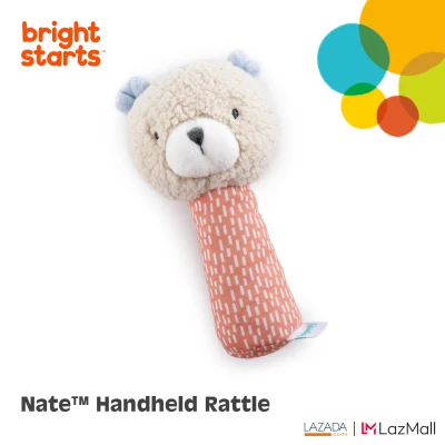 Brigth Starts ตุ๊กตาหมีของเล่นเขย่า Nate Handheld Rattle