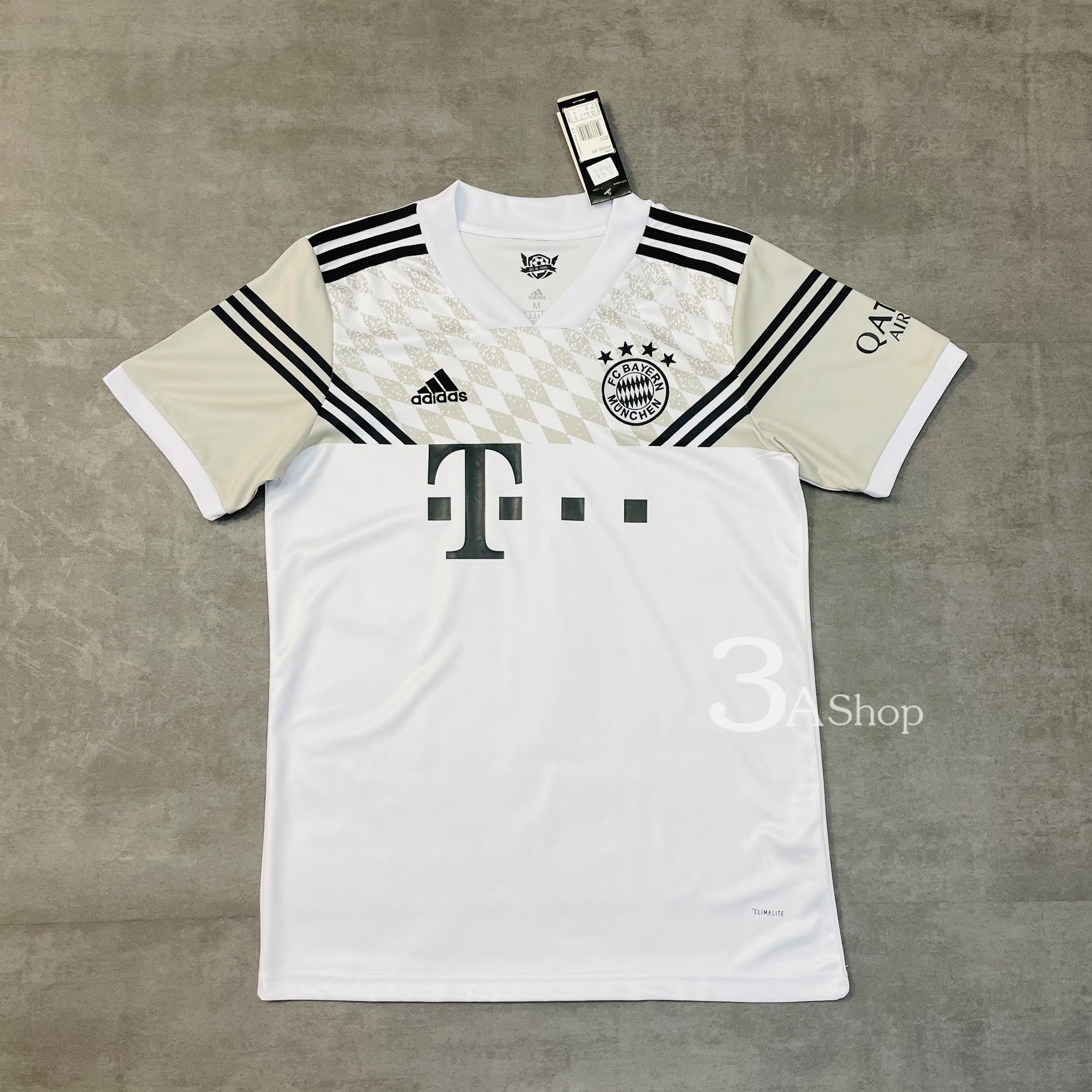 Bayern Training 2020/2021 White FOOTBALL SHIRT SOCCER JERSEY เสื้อบอล เสื้อฟุตบอล บาเยิร์น เสื้อฝึกซ้อม สีขาว งานคุณภาพ ผ้านุ่ม ใส่สบาย เกรด AAA