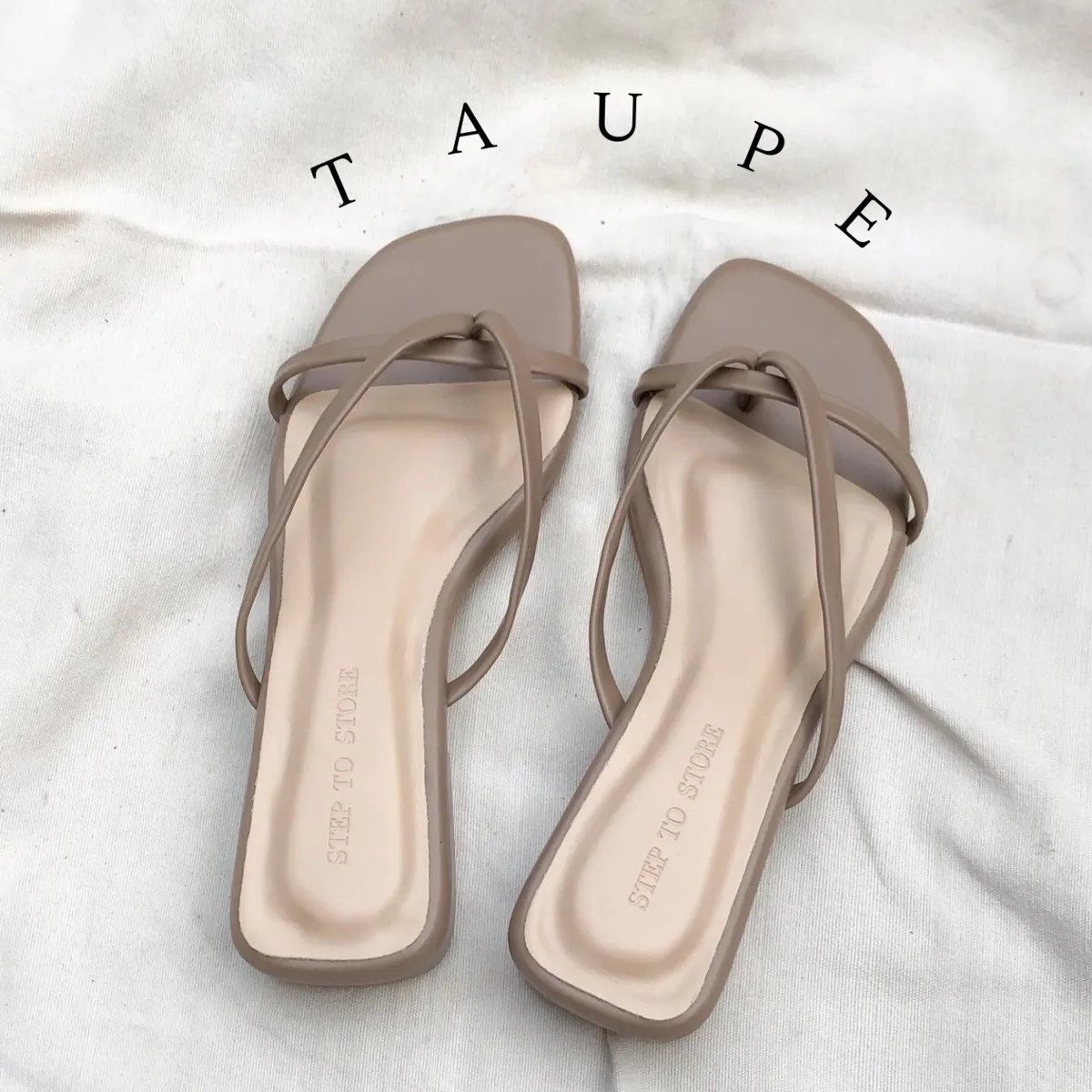 STEP TO STORE - MIAMI สี Taupe รองเท้าผู้หญิง รองเท้าแตะ ไซส์ 35 36 37 38 39 40 41 42 steptostore