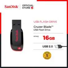 ภาพขนาดย่อของภาพหน้าปกสินค้าSandisk Cruzer Blade 16GB - Black/Red (SDCZ50_016G_B35) ( แฟลชไดร์ฟ usb Flash Drive ) จากร้าน Sandisk บน Lazada ภาพที่ 1