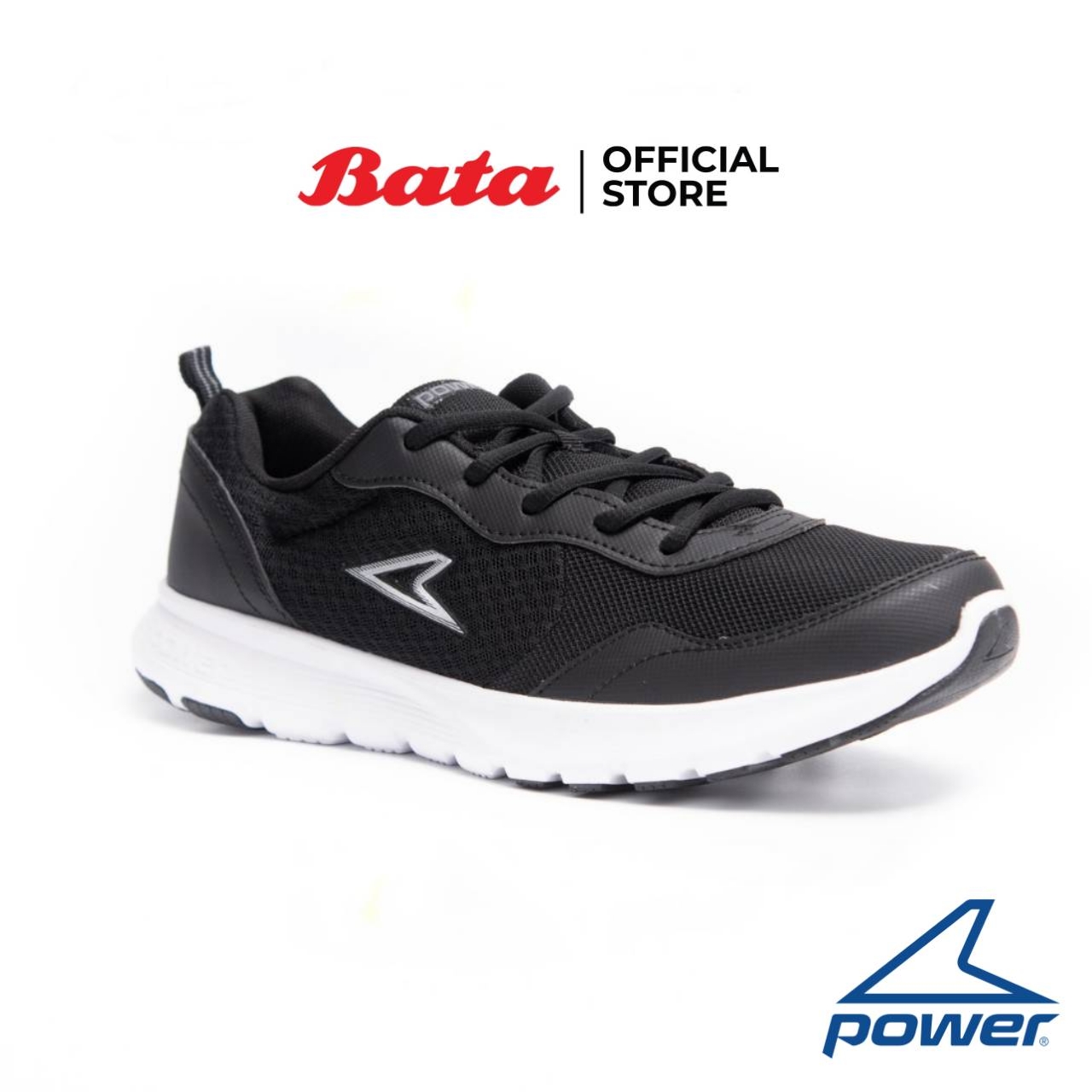 Bata Power  รองเท้ากีฬา รองเท้าวิ่ง Running แบบผูกเชือก สำหรับผู้ชาย รุ่น Wave Accent สีดำ รหัส 8186002