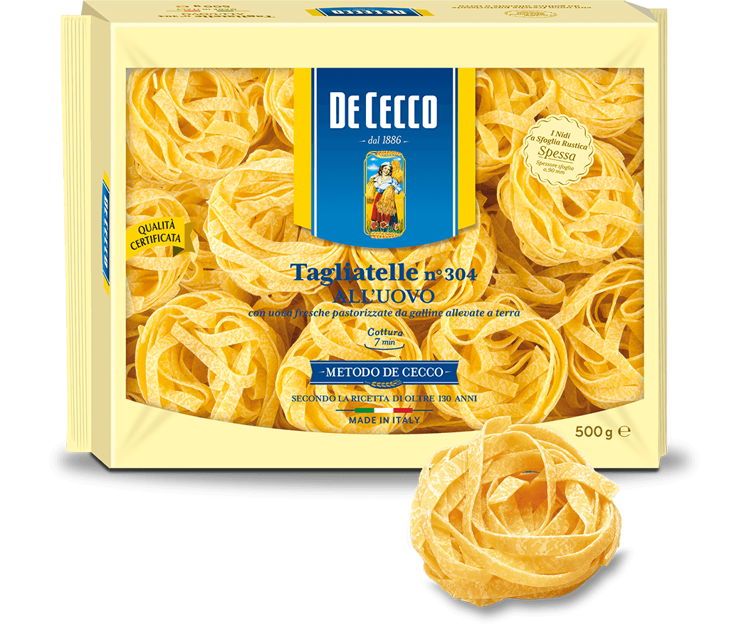 พาสต้า ไข่ แทลเลียเตลเล เบอร์.304 - ดีเชคโก้, 500 กรัม Pasta Tagliatelle UOVO No.304 - De Cecco, 500 grs