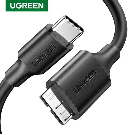 Ugreen USB C to Micro B 3.0 Cable 5Gbps 3A Fast Data Sync Cord For Macbook Hard Drive Disk HDD SSD Case USB Type C Micro B Cable ยาว 1 เมตร
