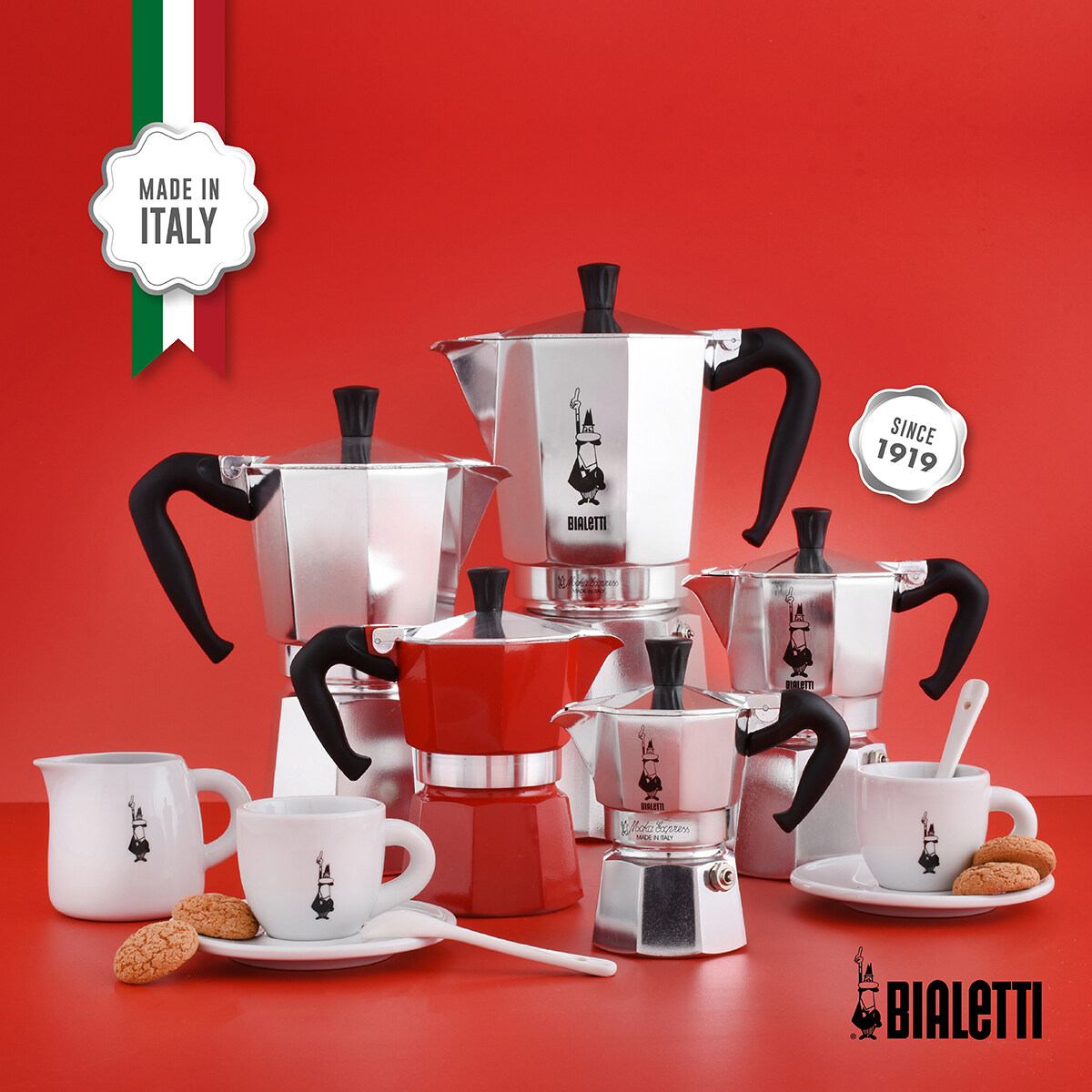 Bialetti หม้อต้มกาแฟ Moka Pot รุ่นโมคาเอ็กซ์เพรสอิตาลี ขนาด 6 ถ้วย