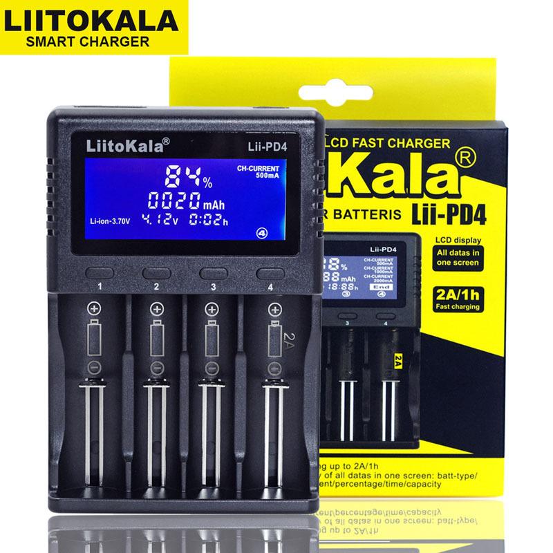 Liitokala Lii-PD4 LCD เครื่องชาร์จแบตเตอรี่ลิเธียม  เครื่องชาร์จแบบมัลติฟังก์ชั่น 2000mA