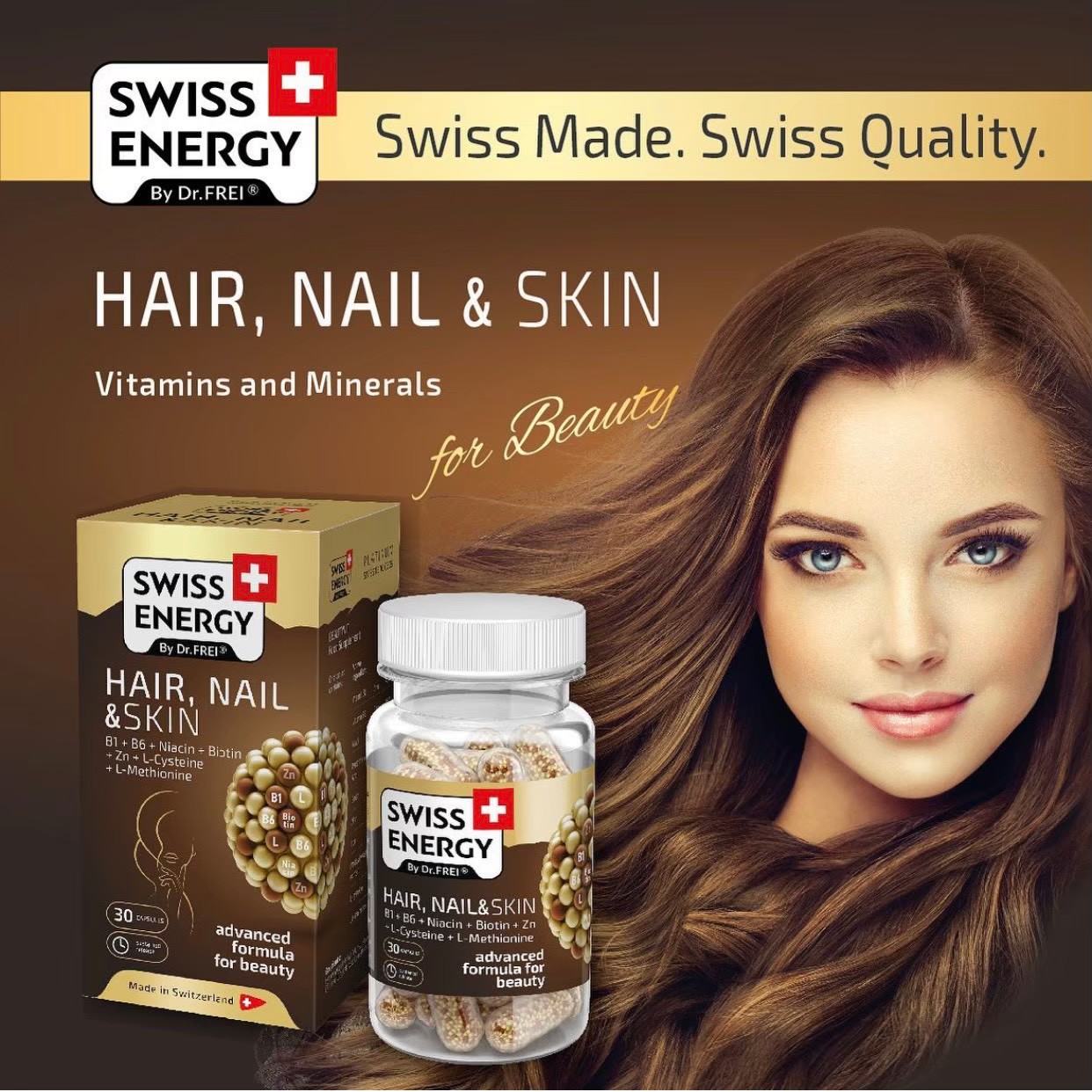 (ส่งฟรี)Swiss Energy HNS Hair Nail Skin ความงามในรูปแบบวิตามิน บำรุงได้ครบ ทั้งผิวพรรณ เล็บ เส้นผม