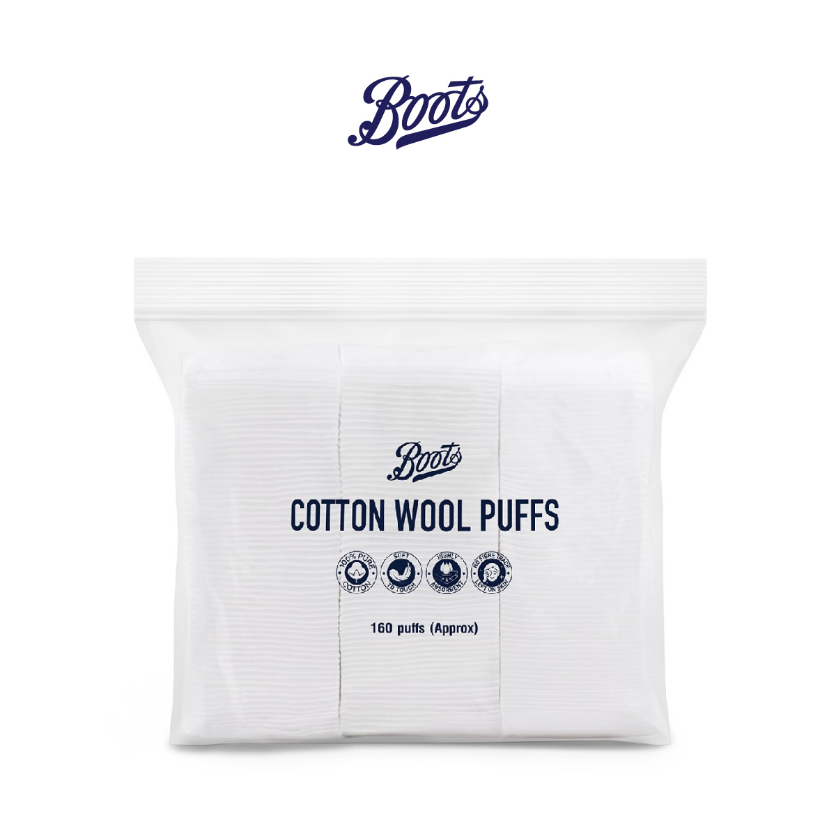 Boots Cotton Wool Puffs 160 Puffs บู๊ทส์ คอทเทิน วูล พัฟส์ 160 แผ่น Lazada.co.th