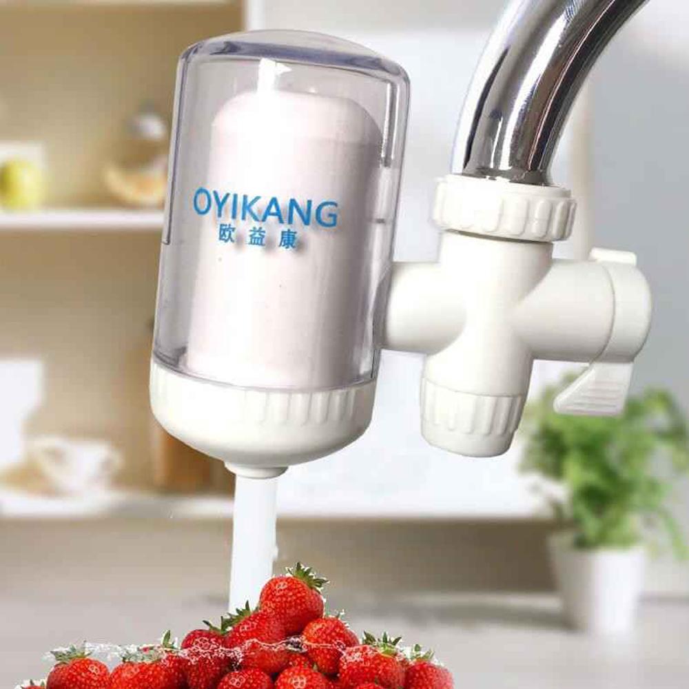 เครื่องกรองน้ำ แบบสวมหัวก๊อก 2 Way ไส้กรองเซรามิคนาโน ที่กรองน้ำใช้ในบ้าน ชุดเครื่องครัวสำหรับในบ้านสุขภาพ - สีขาว