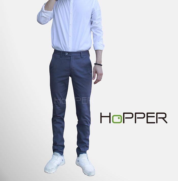 กางเกงสแลค Skinny Hopper Progress ผ้ายืด สีเทา