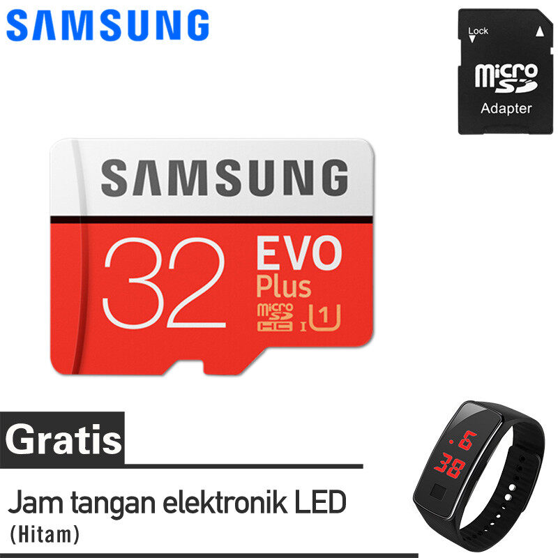 【แถม นาฬิกา LED】Samsung MicroSD card 32GB เมมโมรี่การ์ด ssd การ์ดหน่วยความจำ Micro SD Card MicroSD EVO Plus Class10 U3 32GB สมาร์ทโฟนแท็บเล็ตกล้อง