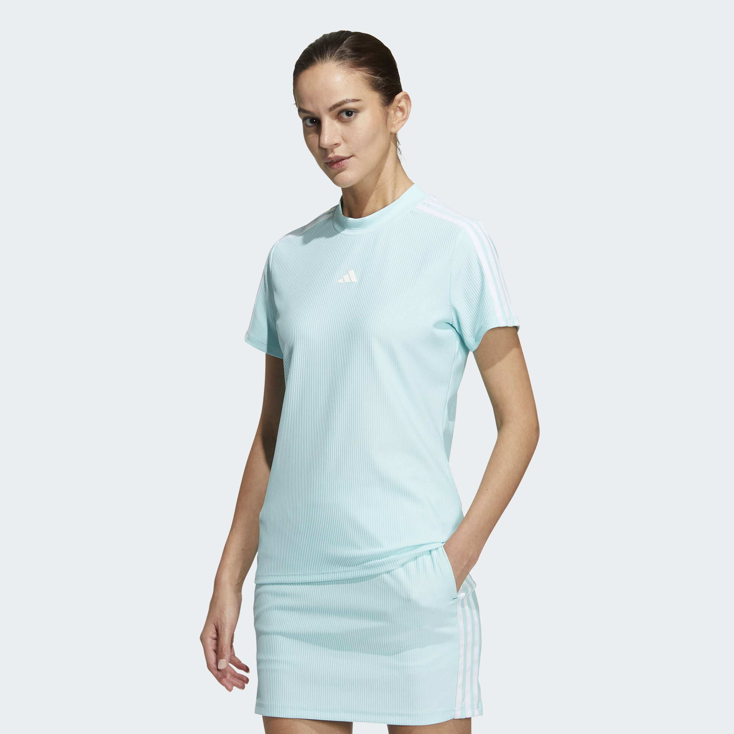 adidas GOLF Áo Cổ Đứng 3 Sọc Nữ Màu xanh dương HS9015 - MixASale