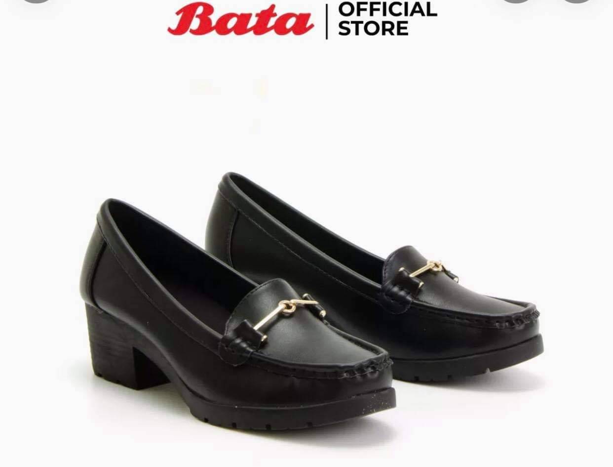 รองเท้าคัดชูสีดำปลายหัวมนส้นตึก ยี่ห้อ Bata รองเท้าดำ รองเท้าคัดชู รองเท้าส้นสูง รองเท้าส้นสูง รองเท้าสีดำ