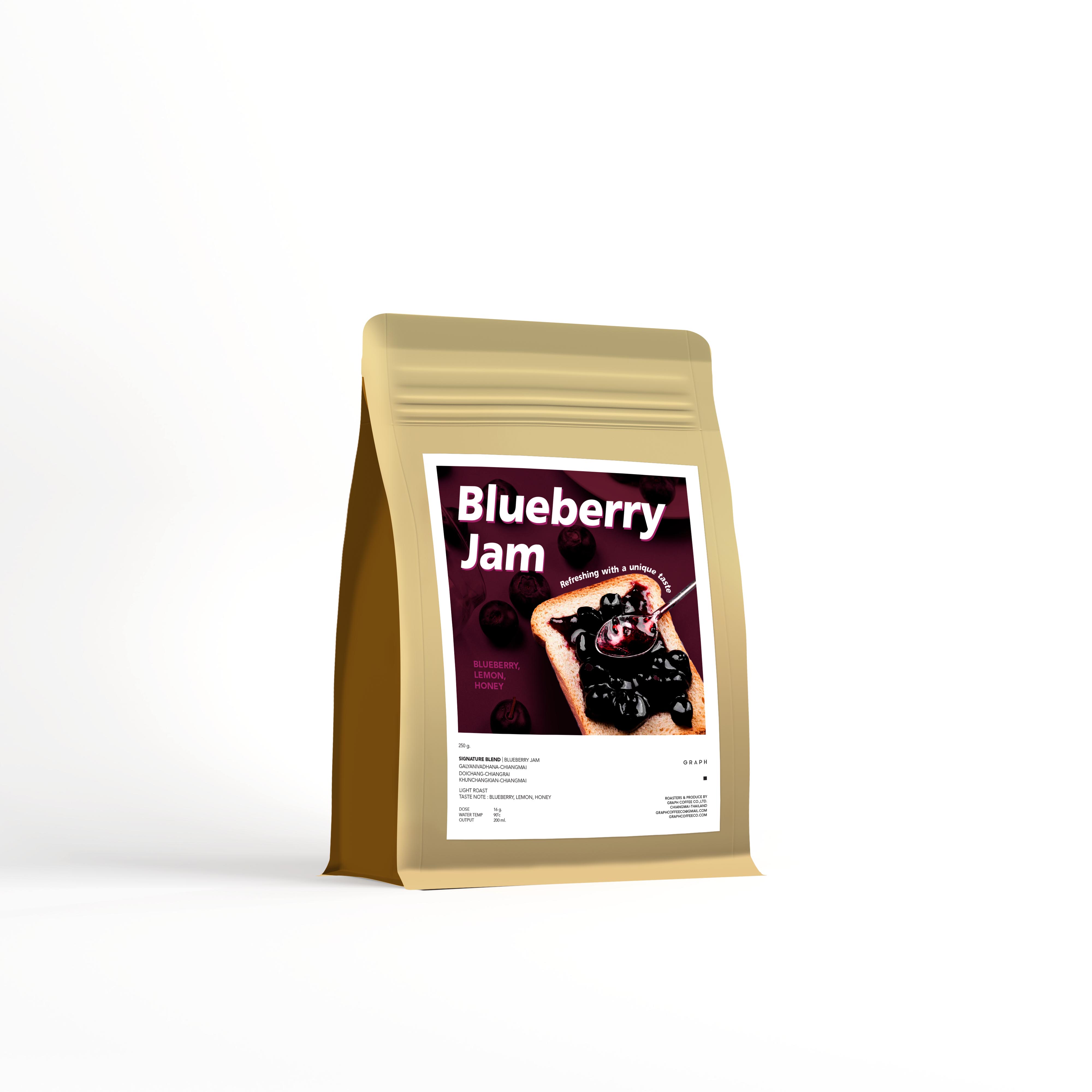graph coffee co. เมล็ดกาแฟ Signature blend Blueberry jam(250g.)