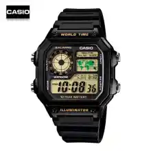 ภาพขนาดย่อสินค้าVelashop นาฬิกาข้อมือผู้ชาย Casio สายเรซิ่น รุ่น AE-1200WH-1BVDF AE-1200WH-1B AE-1200WH- Black