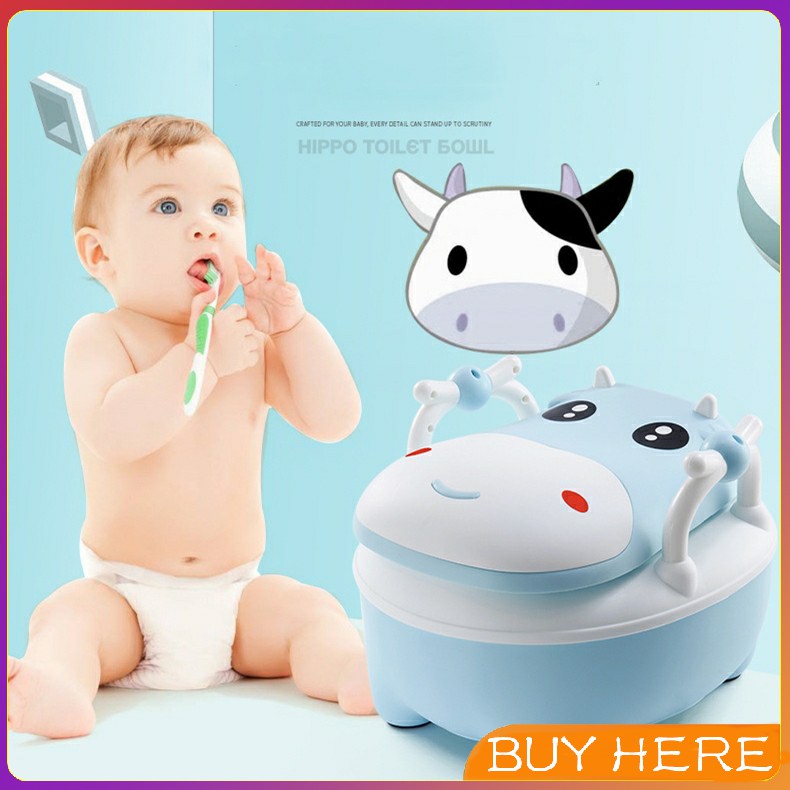 BUY HERE กระโถนเด็ก กระโถน พี่วัว ฝึกขับถ่าย ทำความสะอาดง่าย Baby potty