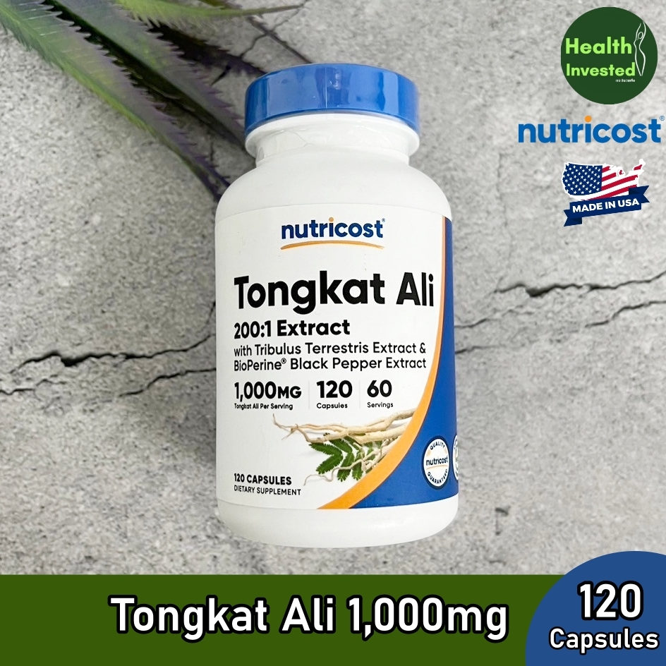 Tongkat Ali 1000 mg 60 or 120 Capsules อาหารเสริมรากปลาไหลเผือก ตงกัต