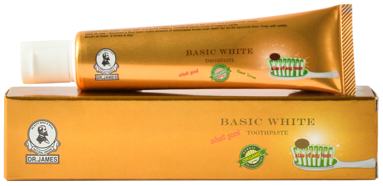 ซื้อ1 แถม 1 F1 DR.JAMES BASIC WHITE TOOTHPASTE 30g ดร.เจมส์ เบสิก ไวท์ ...