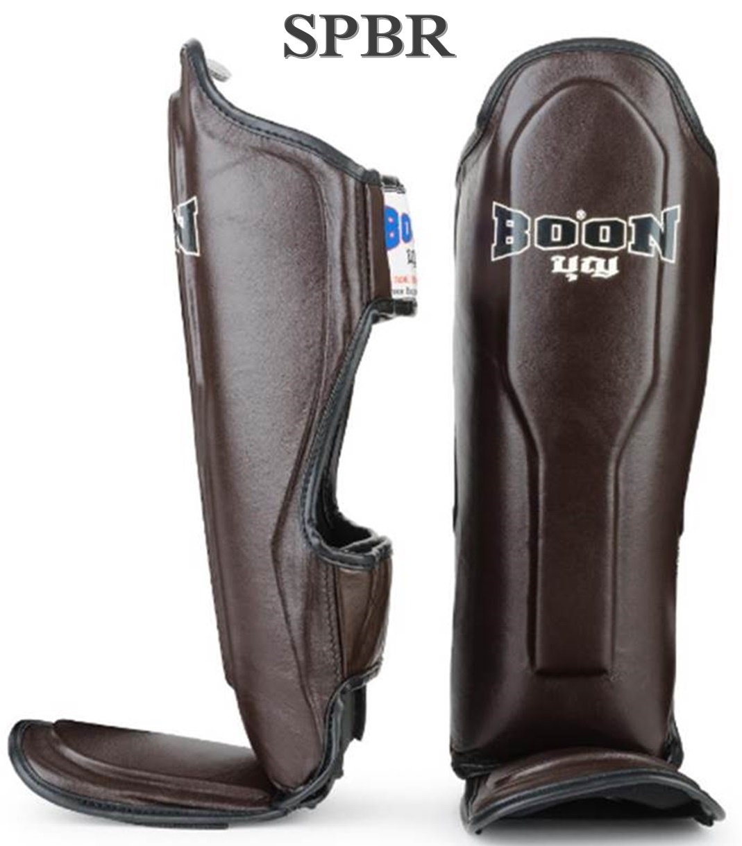 BOON  shin guards protector Dark brown  ( S,M,L,XL) Training MMA K1 สนับแข้งบุญ สีน้ำตาลเข้ม ป้องกันหน้าแข้ง สำหรับการซ้อมมวย ทำจากหนังแท้