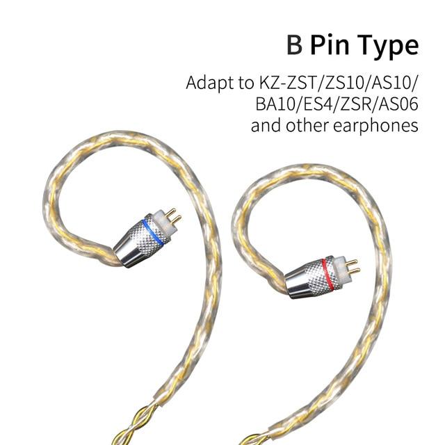 KZ Premium Upgrade Cable สายอัพเกรดหูฟังแบบทอง-เงิน Gold-Silver >> สินค้าพร้อมส่งจากไทย ประกัน 3 เดือน