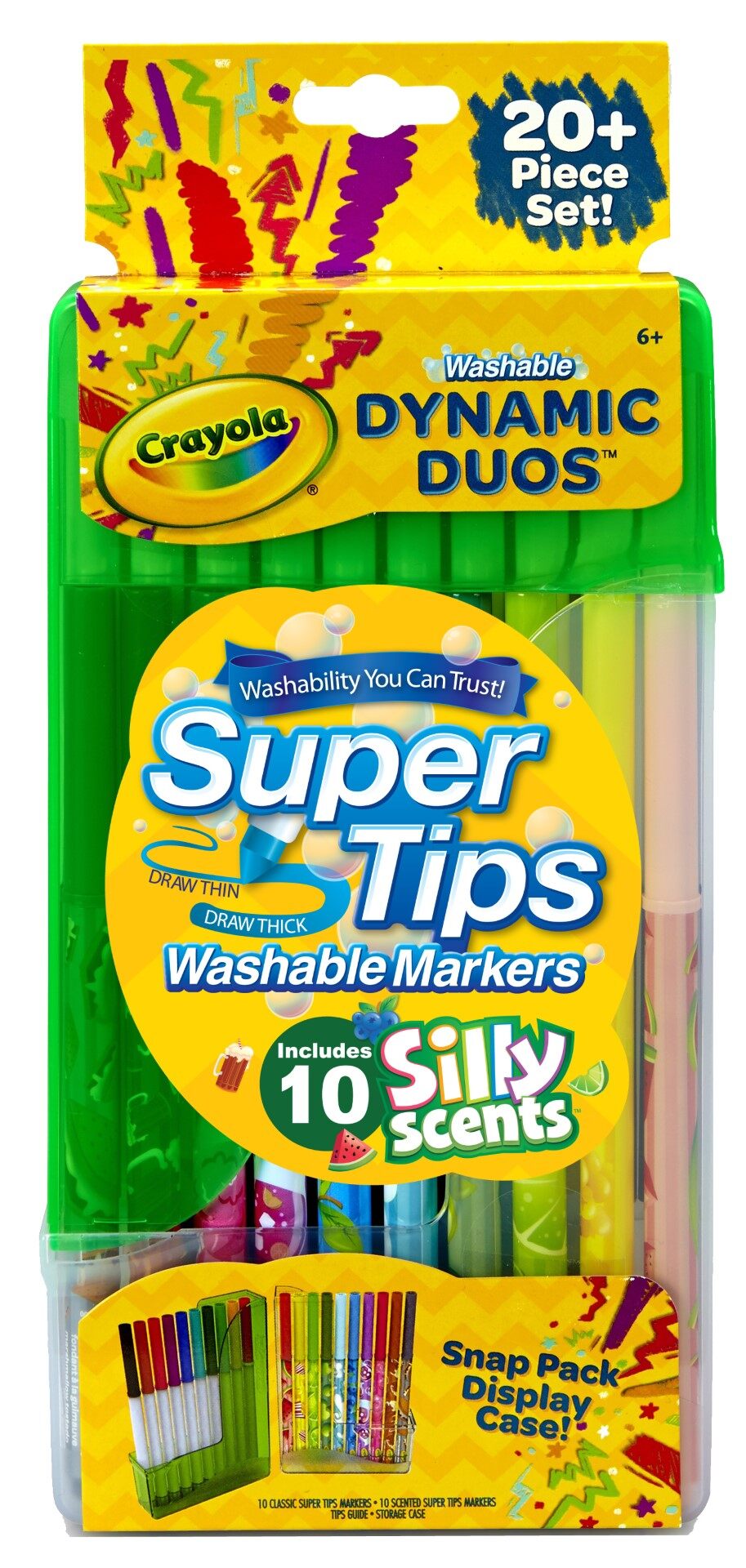 Crayola สีเมจิกซุปเปอร์ทิปส์20สี รุ่นพิเศษแบบมีกลิ่นบรรจุในกล่องพลาสติก. 