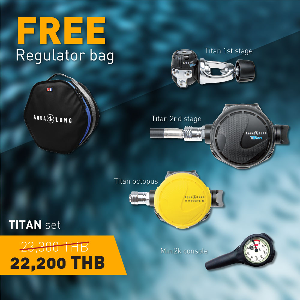 ✨Sale Promotion! Aqualung REGULATOR SET model Titan Pack (First stage, Second stage, Octopus and console)+Free Regulator Bag