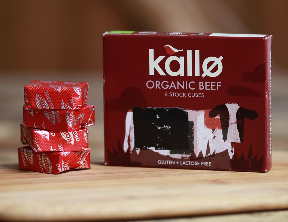 Kallo Organic Beef 6 Stock Cubes 66g แคโล่ ซุปก้อนเนื้อวัว ออร์แกนิก (6