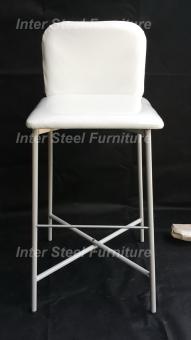 Inter Steel เก้าอี้บาร์สูง มีพนักพิง รุ่น CB-LH (โครงสีเทา/เบาะครีมล้วน)