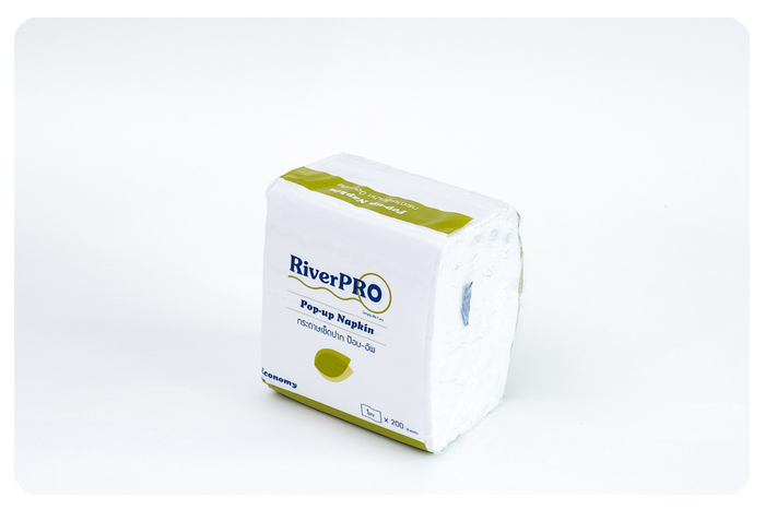 RiverPro กระดาษเช็ดปาก POP-UP รุ่น ECONOMY 200 แผ่น/ห่อ (120 ห่อ/ลัง) ขายยกลัง