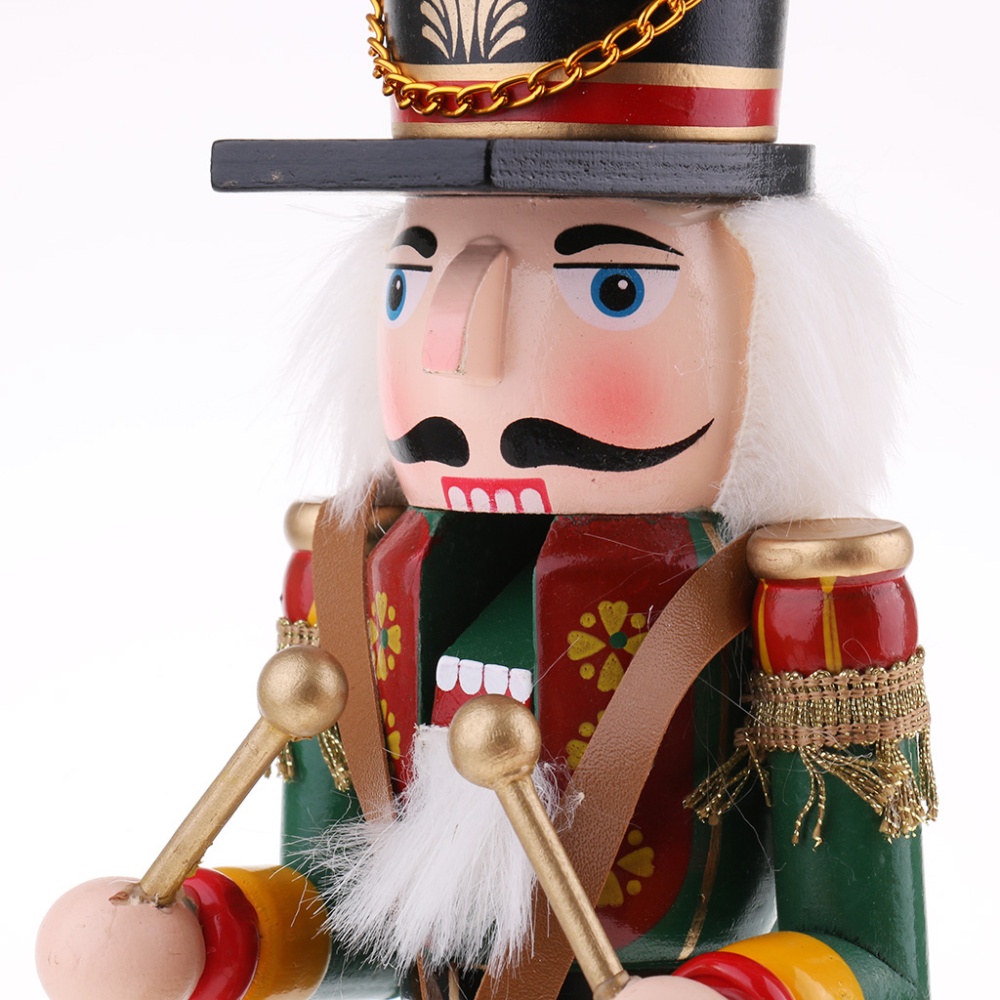 Baoblaze Multi Classic Wood Nutcracker Soldier Figures Drummer/King Music Box Home Decor