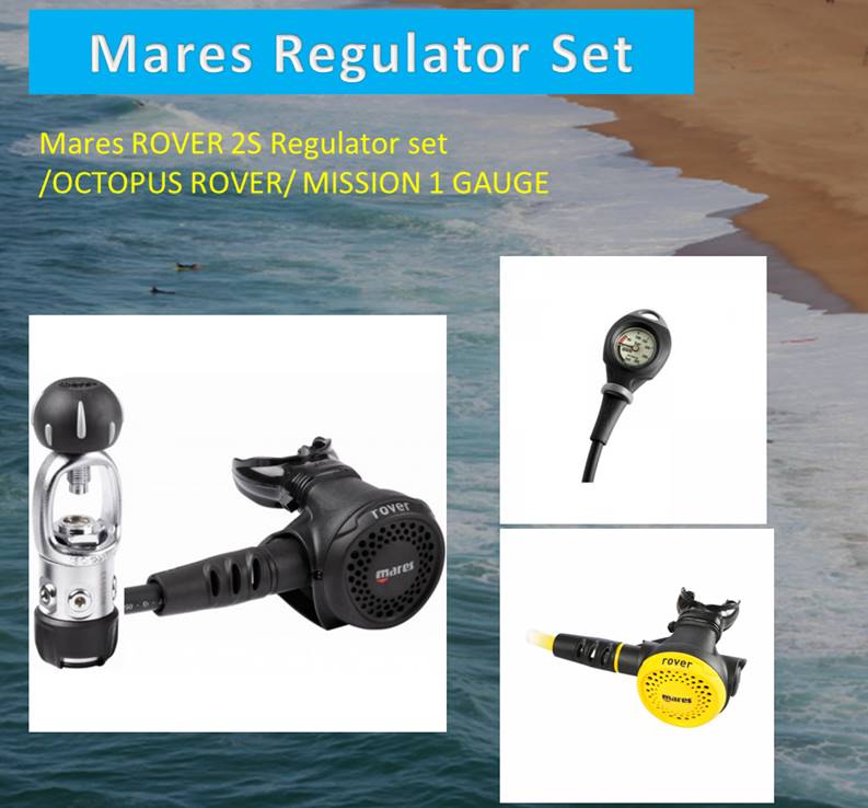 Mares ROVER 2S Regulator set+OCTOPUS ROVER+MISSION 1 Guage ( Ready to dive package)