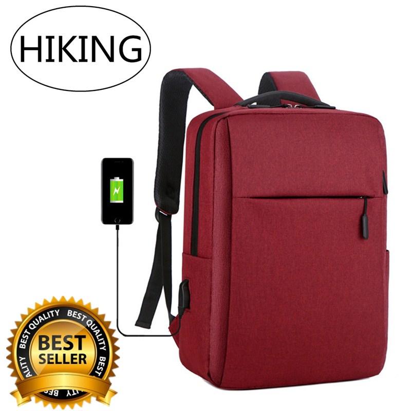 HIKING Multifunction USB charging แฟชั่นกระเป๋าเป้สะพายหลังสำหรับผู้ชาย แล็ปท็อป Men Laptop Backpack กระเป๋าและเป้สะพายหลัง