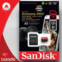 ภาพขนาดย่อของภาพหน้าปกสินค้าSanDisk Extreme Pro Micro SD Card SDHC 32GB SDXC 64GB 128GB 256GB 512 GB 1TB Speed R/W 200/140MB/s (SDSQXCD) เมมโมรี่ การ์ด Gopro8 Gopro9 Drone จากร้าน Actioncam Thailand บน Lazada ภาพที่ 2