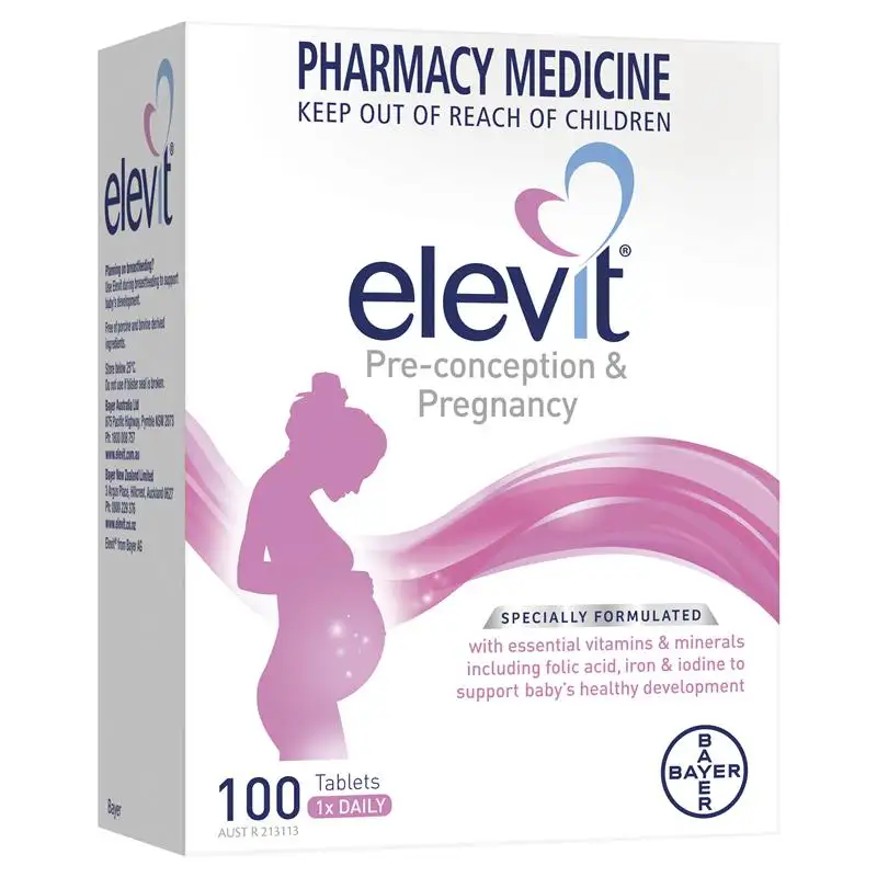 ภาพสินค้าเอเลวิท วิตามินเตรียมตั้งครรภ์ Elevit pregnancy mitamin 100 tablets อาหารเสริมสำหรับคุณแม่เตรียมตั้งครรภ์ จากร้าน orangevitamin บน Lazada ภาพที่ 1