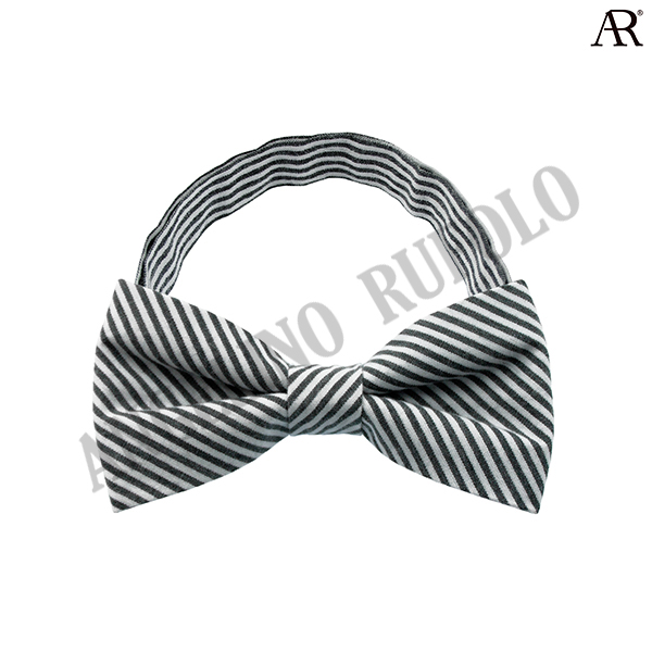 ANGELINO RUFOLO Bow Tie ผ้าไหมทอผสมคอตตอนคุณภาพเยี่ยม โบว์หูกระต่ายผู้ชาย ดีไซน์ Sailor สีเทาเข้ม/สีแดง/สีน้ำเงิน