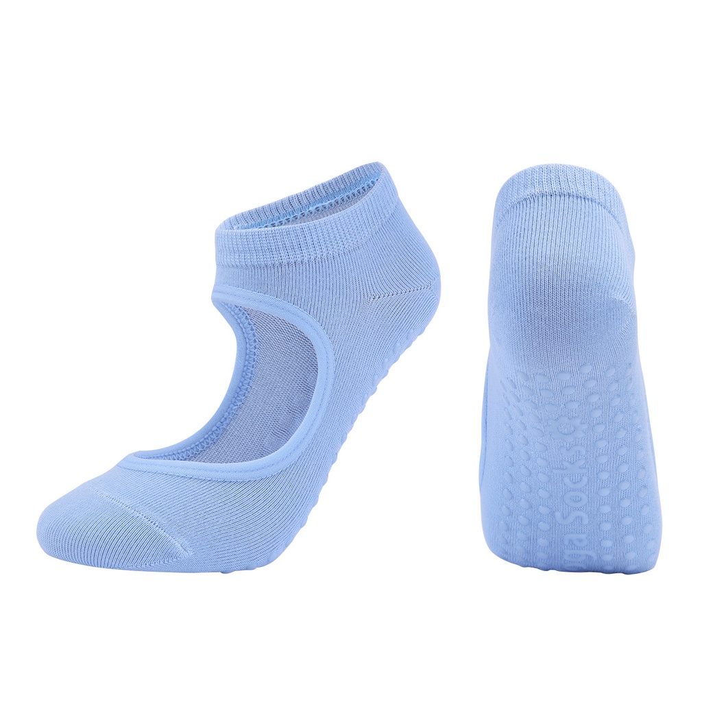 Women Pilates Socks Anti-Slip Breathable Backless Yoga Socks