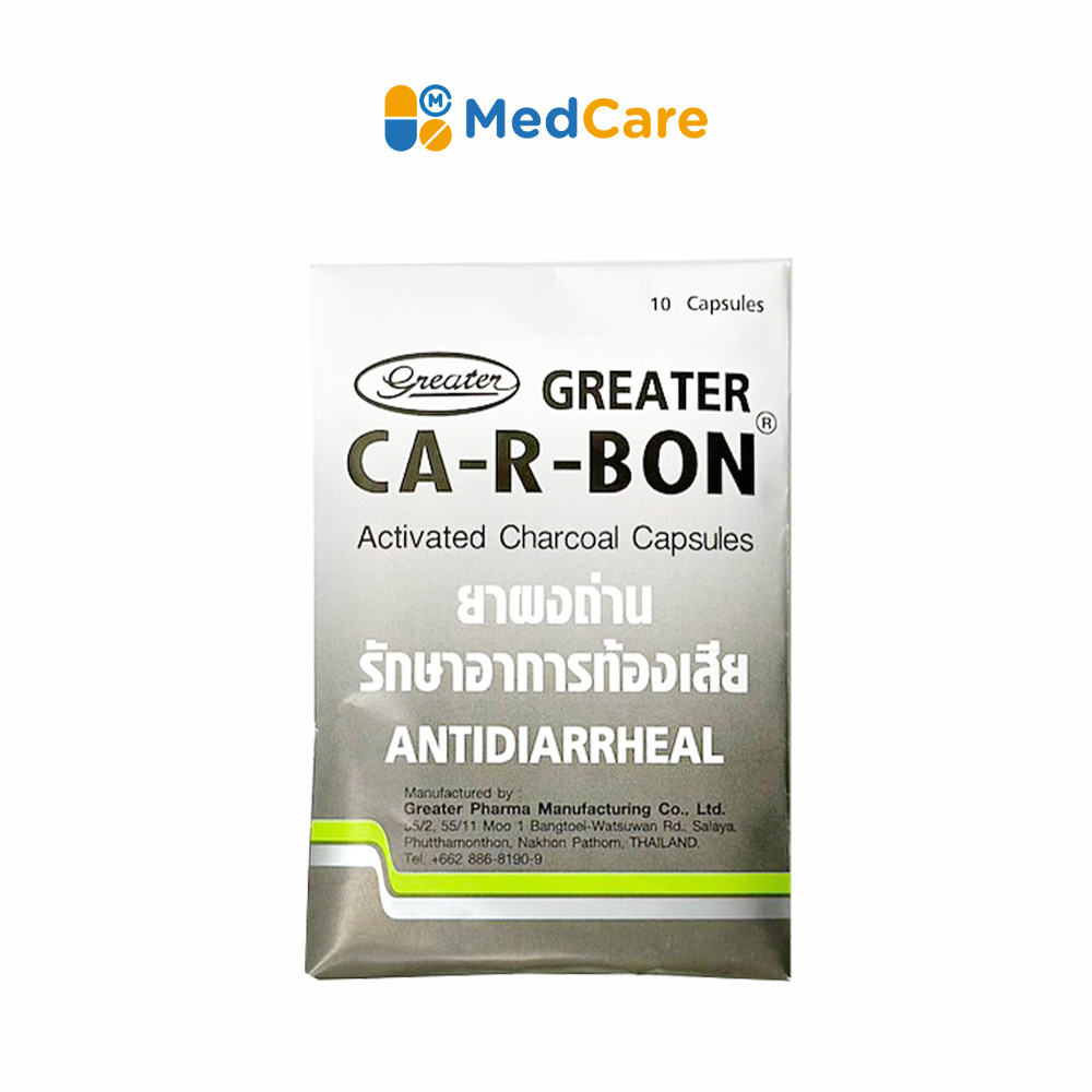 Ca-R-Bon คา-อา-บอน ผงถ่านแก้ท้องเสีย 1 แผง 10 แคปซูล | Lazada.co.th