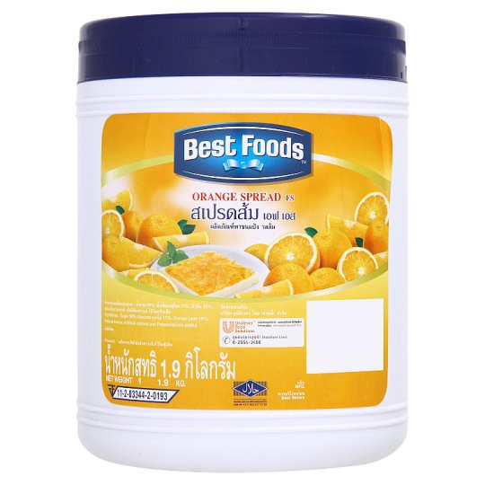 เบสท์ฟู้ดส์ สเปรด รสส้ม 1.9 กิโลกรัม Best Foods Orange Spread (1.9 kg).