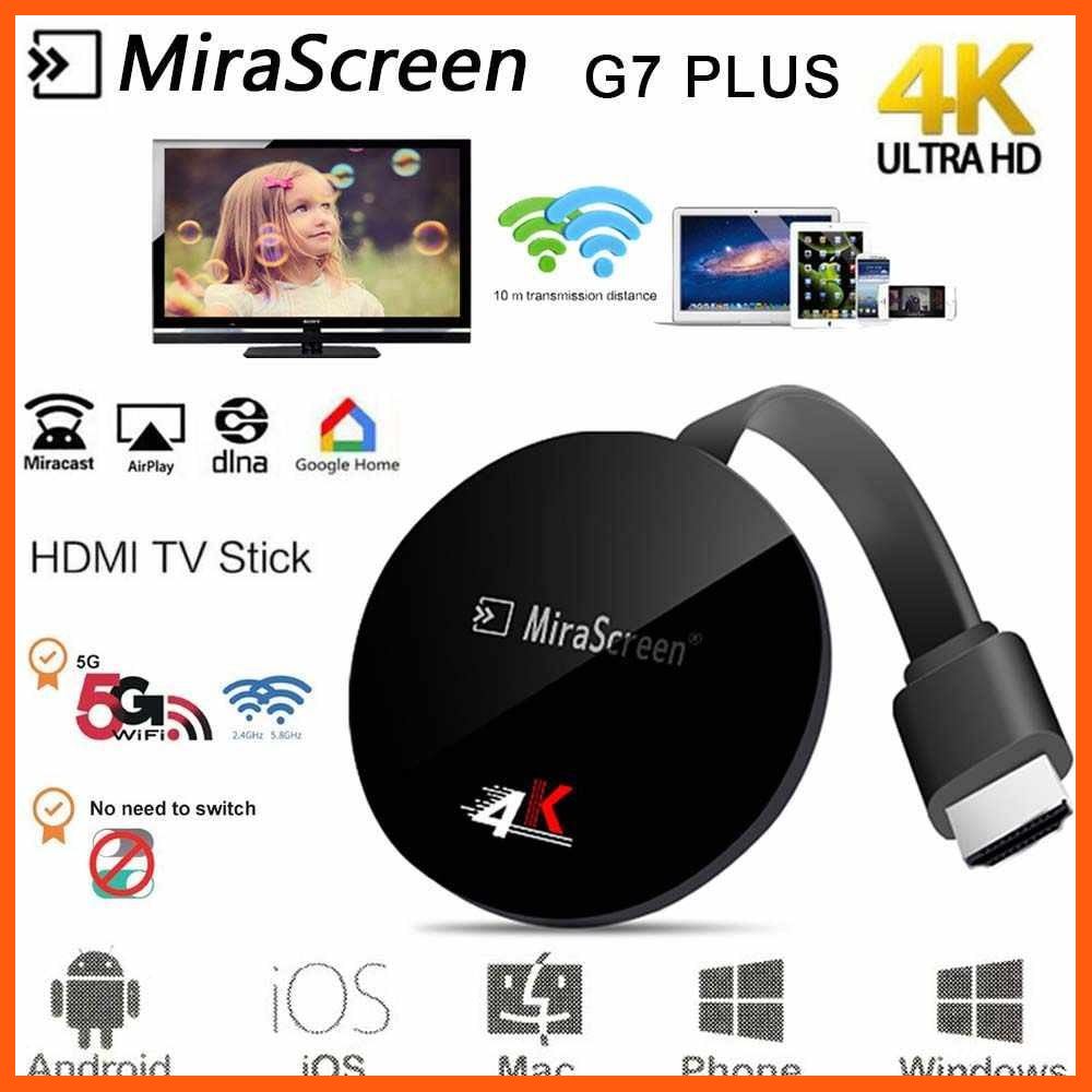 Best Quality MiraScreen G7 PLUS จอแสดงผล H.265 2.4G 4K UHD สำหรับ Android ทีวีไร้สาย WIFI Dongle HD TV Stick AirPlay อุปกรณ์คอมพิวเตอร์ Computer equipment สายusb สายชาร์ด อุปกรณ์เชื่อมต่อ hdmi Hdmi connector อุปกรณ์อิเล็กทรอนิกส์ Electronic device