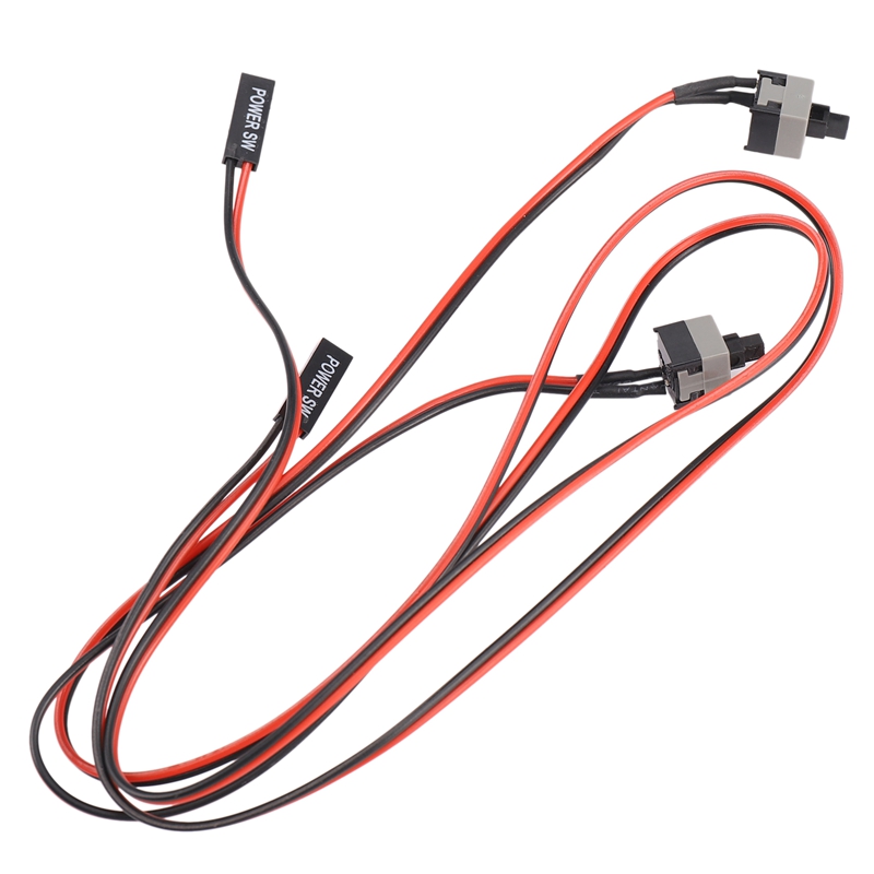 2 Pack 2 Pin SW PC Power Cable on/Off Push Button ATX Computer Switch