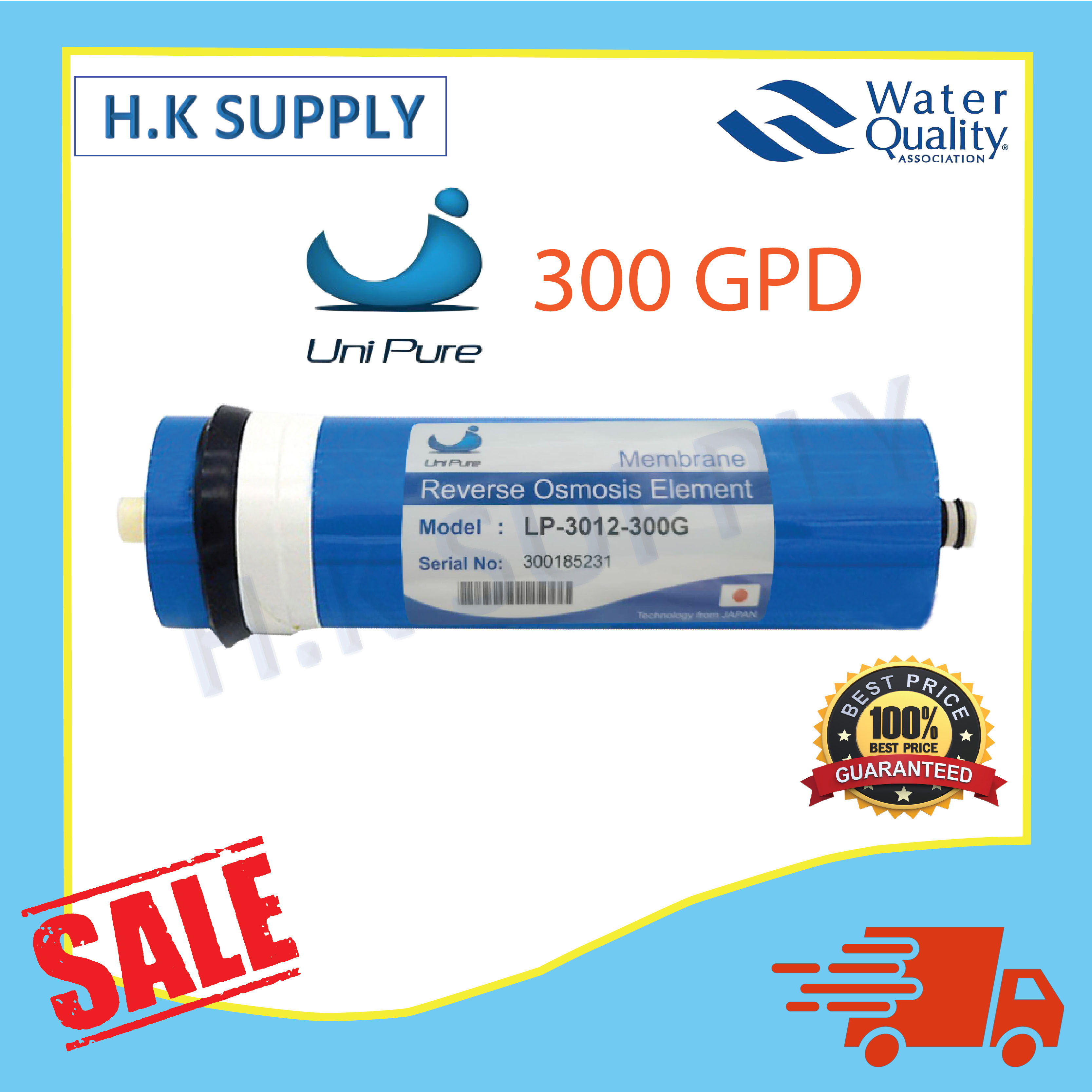 Unipure ไส้กรองน้ำ ไส้กรองเมมเบรน RO เมมเบรน Membrane 300 GPD 400 GPD