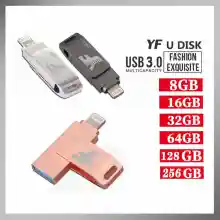 ภาพขนาดย่อของภาพหน้าปกสินค้าแฟลชไดร์ฟแบบOTG สำหรับApple iPad PC แฟลชไดร์ Flash drive Flashdrive 8 GB 16GB32GB64GB128GB256GB ดิสก์U แฟลชไดร์ฟโทรศัพท์ ของแท้ความเร็วสูงUSB2.0 จากร้าน YFSHOP บน Lazada ภาพที่ 2
