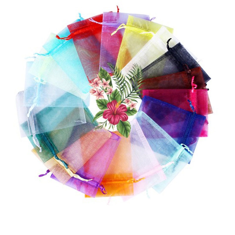Trimming Shop 100pcs White Organza Bags 7x9cm - Drawstring Gift Bags For Wedding, Jewelry, Party Favors - View #11
