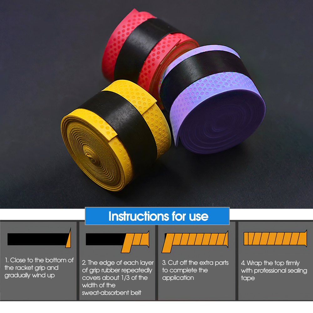 Tennis Racket Handle Grip Absorb Sweat Band Anti-skid Fishing Rod ...