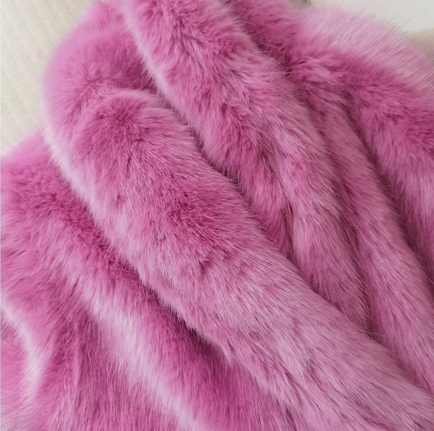 rose pink faux fur coat