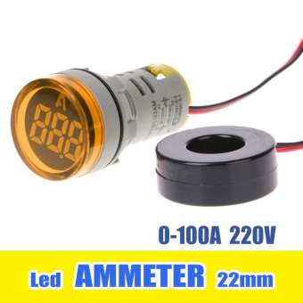 แอมป์มิเตอร์วัดกระแสไฟฟ้า Ammeter led Lamp 22mm   0-100A