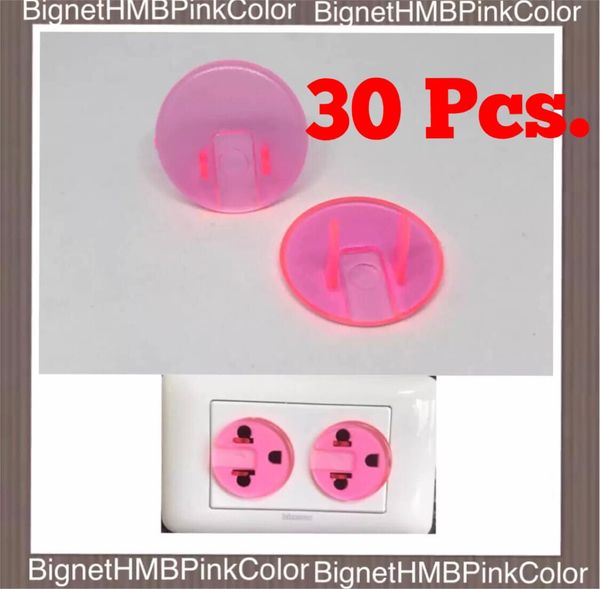 H.M.B. Plug 10 Pcs. ที่อุดรูปลั๊กไฟ Handmade®️ Pink Color ฝาครอบรูปลั๊กไฟ รุ่น-สีชมพูใส-  10,20,3040,50 Pcs. !! Outlet Plug !!  สีวัสดุ สีชมพู Pink color  30 ชิ้น ( 30 Pcs. )