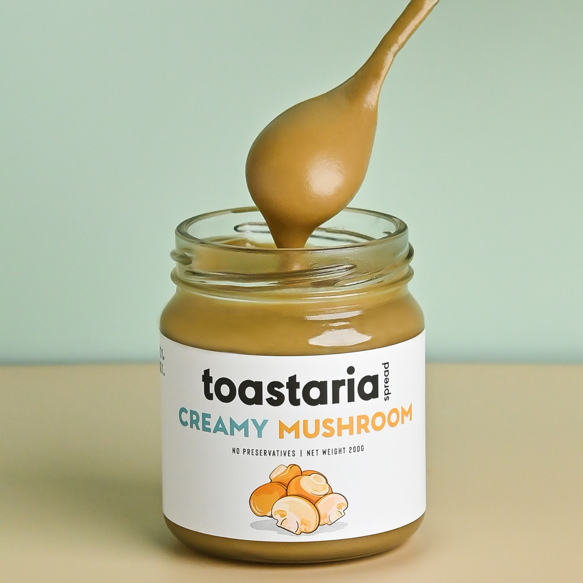 Creamy Mushroom สเปรดเห็ดครีมมี่สำหรับทาขนมปัง 200g | Toastaria
